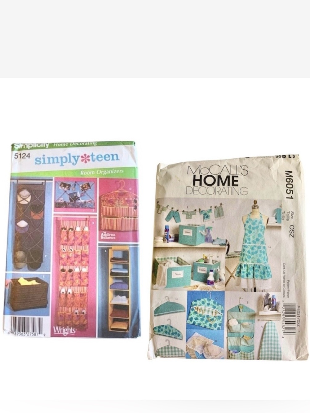 Home Decor Sewing Pattern Bundle Simplicity McCall’s Organizer Apron UNCUT